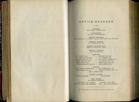 List of Office Bearers for the period