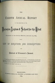 Front page of Board of Management report to subscribers