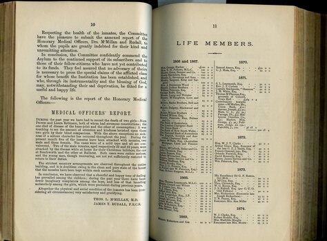 Minutes from the Annual General Meeting, Medical Officers Report and List of Life Members