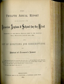 Front page of Board of Management report to subscribers