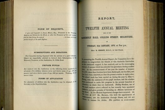 Form of Bequest, Subscriptions and Donations, Private Pupils, Forms of Application and Minutes from the Annual General Meeting