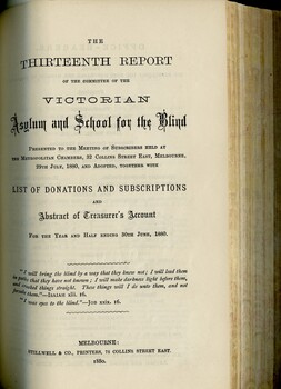 Front page of Board of Management report to subscribers