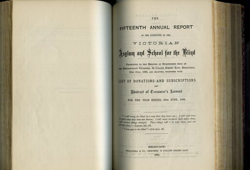 Front page of Board of Management report to subscribers