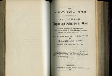 Front page of Board of Management report to subscribers