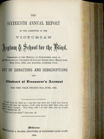 Front page of Board of Management report to subscribers