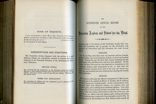 Form of Bequest, Subscriptions and Donations, Private Pupils, Forms of Application and Board of Management report to subscribers
