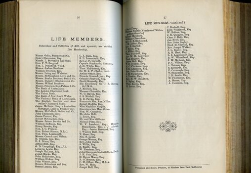 Listing of Life Members of the Asylum