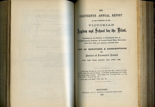 Front page of Board of Management report to subscribers
