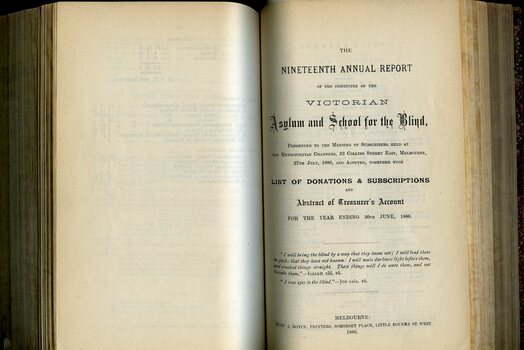 Front page of Board of Management report to subscribers