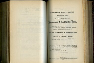 Front page of Board of Management report to subscribers