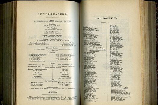 List of Office Bearers and Life Governors
