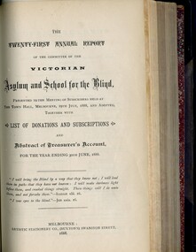 Front page of Board of Management report to subscribers