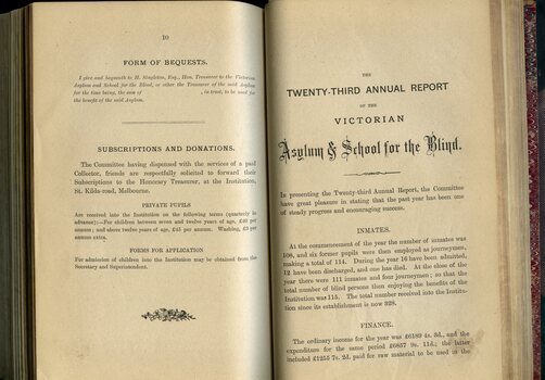 Form of Bequest, Subscriptions and Donations, Private Pupils, Forms of Application and Board of Management report to subscribers