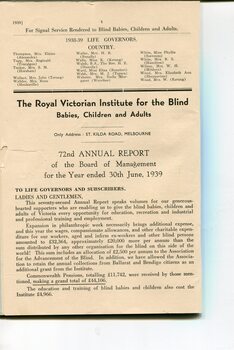 List of Life Governors and Board of Management report to public subscribers