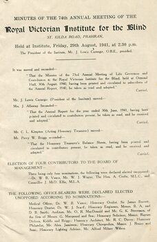 Minutes from the Annual General Meeting