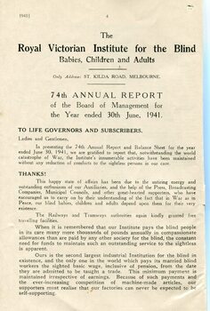 Board of Management report to Life Governors and subscribers