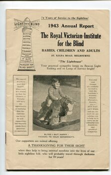 Front page of report to subscribers with picture of a young boy on a rocking horse