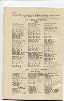 List of Life Governors awarded during the year