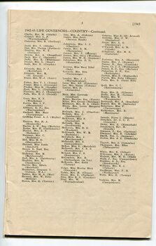 List of Life Governors awarded during the year