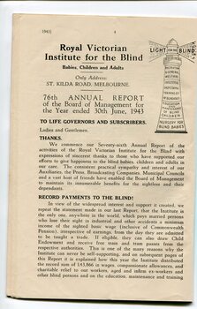 Board of Management report to Life Governors and subscribers
