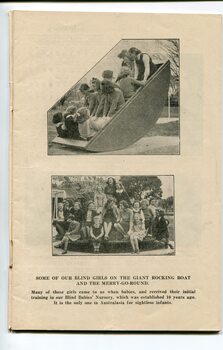 Pictures of girls in the giant rocking boat and on the merry go round