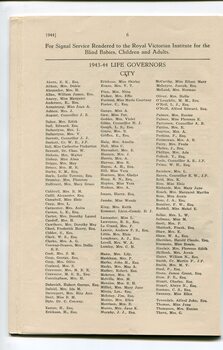List of Life Governors awarded during the year