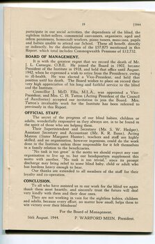 Board of Management report to Life Governors and subscribers