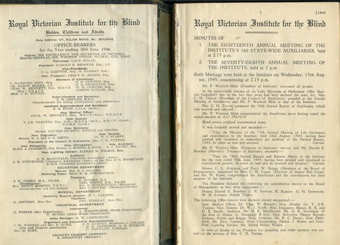 List of Office Bearers and Minutes of Annual General Meeting