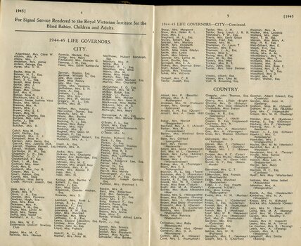 List of Life Governors awarded during the year