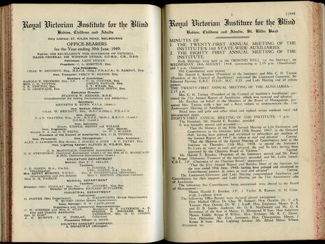 List of Office Bearers and Minutes from the Annual General Meeting