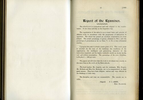 Report of the Examiner for Schools
