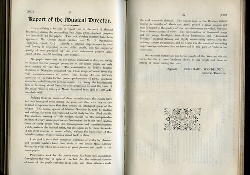 Report of the Musical Director to the Board of Management