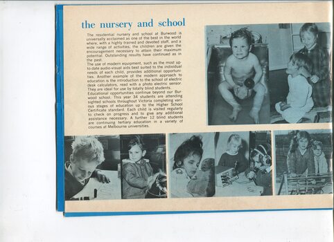 Update on nursery and school with picture of children playing, learning and having fun