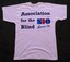White t-shirt with Association for the Blind and SIO logos - rear view