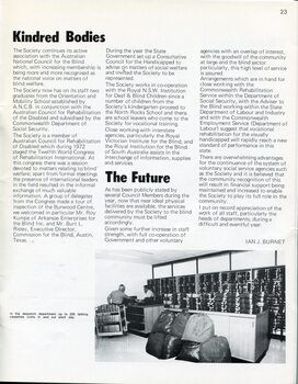 Acknowledgement of work undertaken with other blindness organisations and plans for the future.  Photo of mail room sacks of cartridges and tapettes.