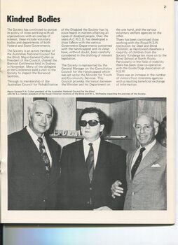 Ted Hanlon, Lawrence McCredie (sic) and Major-General Paul Cullen view the new building at Enfield/Burwood