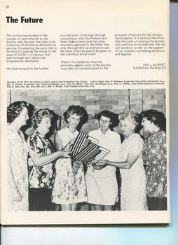 Six ladies look at weaving undertaken at the Sutherland Day Centre program