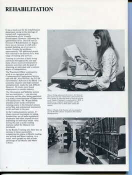 Sandy Chapman uses an Optacon and the Braille library
