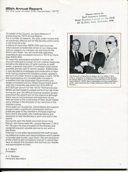 NSW Premier Eric Wilks, President Alexis Albert and Jack Chamberlain