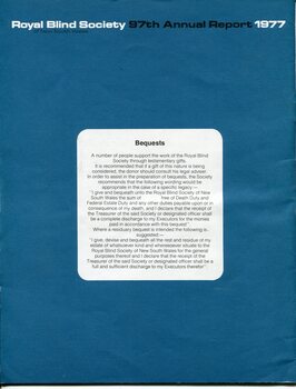 Bequest information on blue background