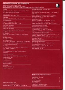 List of Main Office Bearers and Honorary Staff