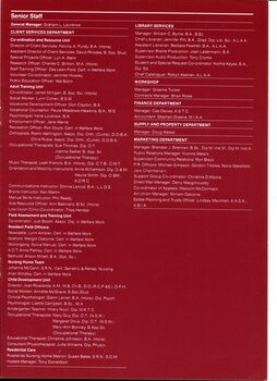 Listing of senior staff in divisions and offices