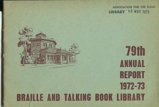 Drawing of side front view of library building