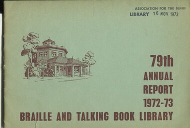 Drawing of side front view of library building