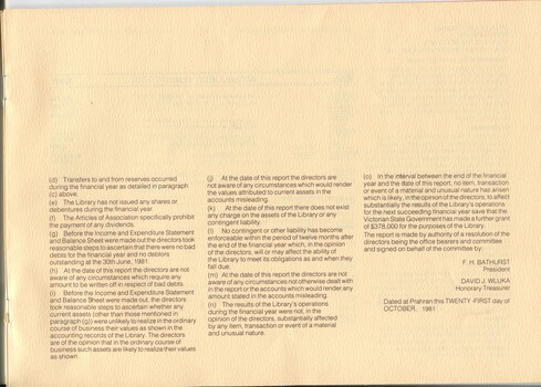 Annual Report of Directors and financial notes