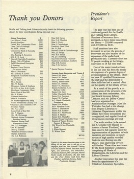 List of donors and Iris Whittaker, John Cockayne, Martin Nichol, Jan Odle, Peter Sellars and Paul Korsten during the donation of an amplifier