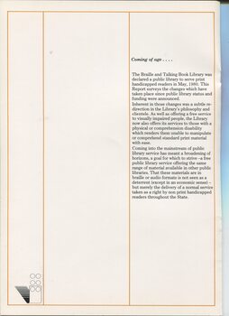 Overview of how library became available to print disabled rather than blind and vision impaired