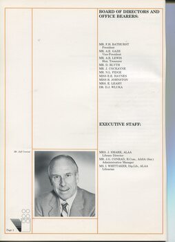 List of Board of Directors and Office Bearers, Executive Staff and portrait of Jeff Conrad