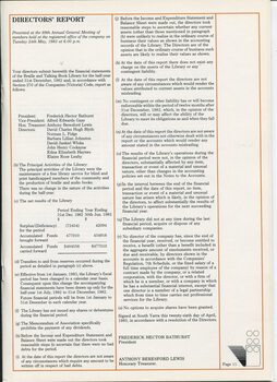 Directors report and financial information