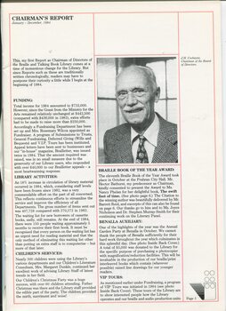 Chairman's report and portrait of J.H. Cockayne